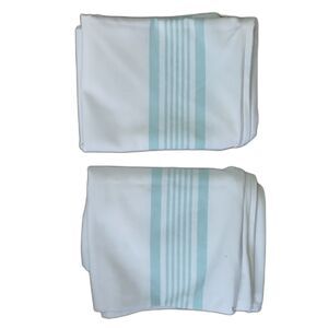 New never used handmade teal striped standard pillowcases (2) cotton ticking